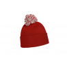 Bobble hat mod. 4256:Red, Acrylic, White